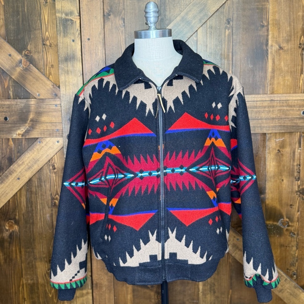 Vintage Pendleton High Grade Western Wear Southwestern Bomber Jacket Size XXL